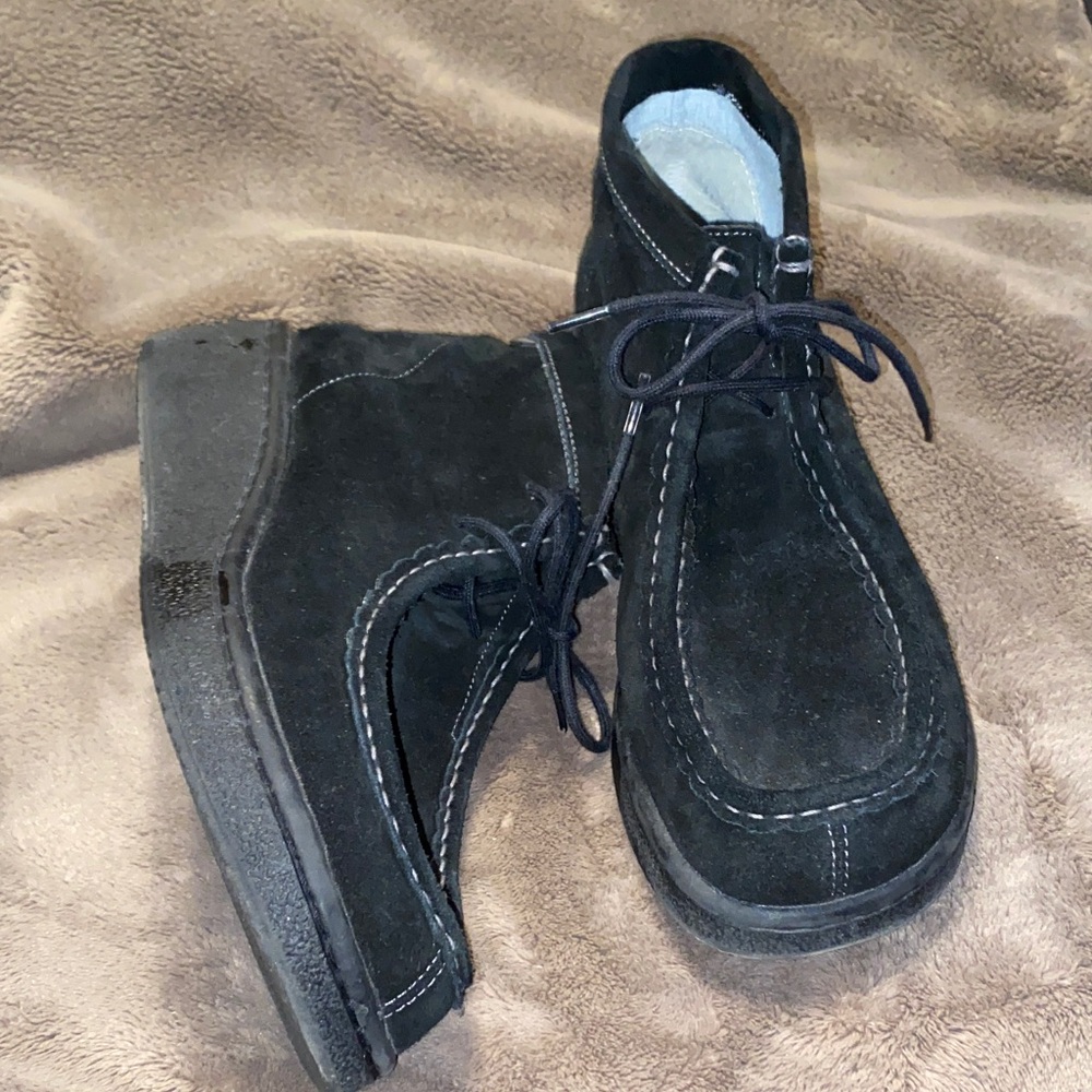 Report Black Suede Koala Ankle Boots❤️